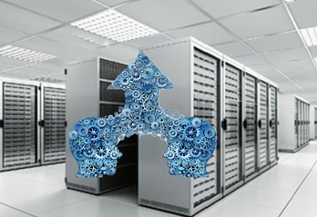 Illustration of a computer server room